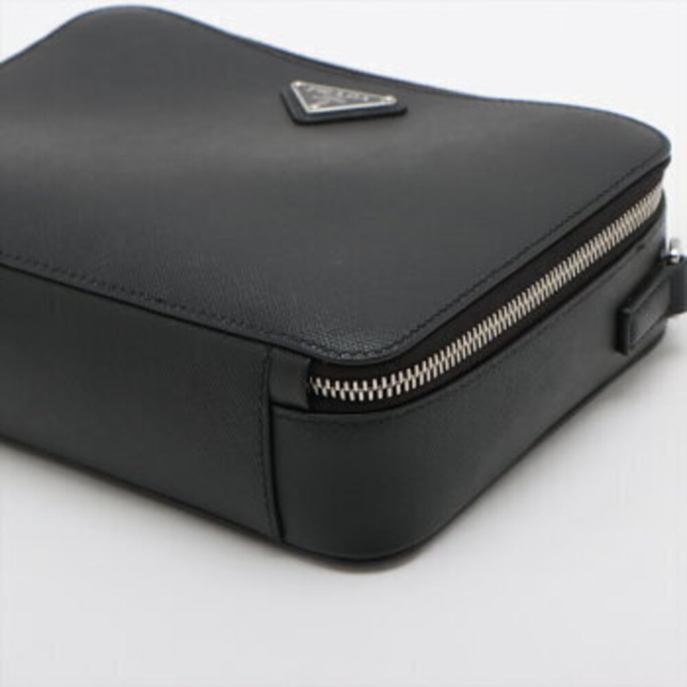 Prada Saffiano leather handbag tote top handles black M - Picture 3 of 12